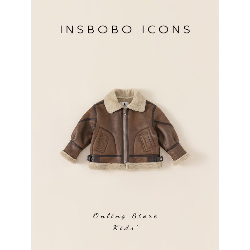 Boys Outwear Autumn and Winter 2025 New Arrival Children's Cotton Clothes Fall Girls Padded Cotton Clothes Thickened Suede Fleece Padded Coat