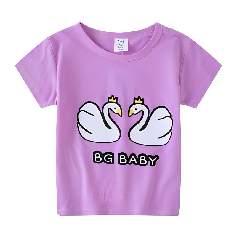 T-shirt Girl Boy Cute Pattern Printed Short Sleeved Shirt