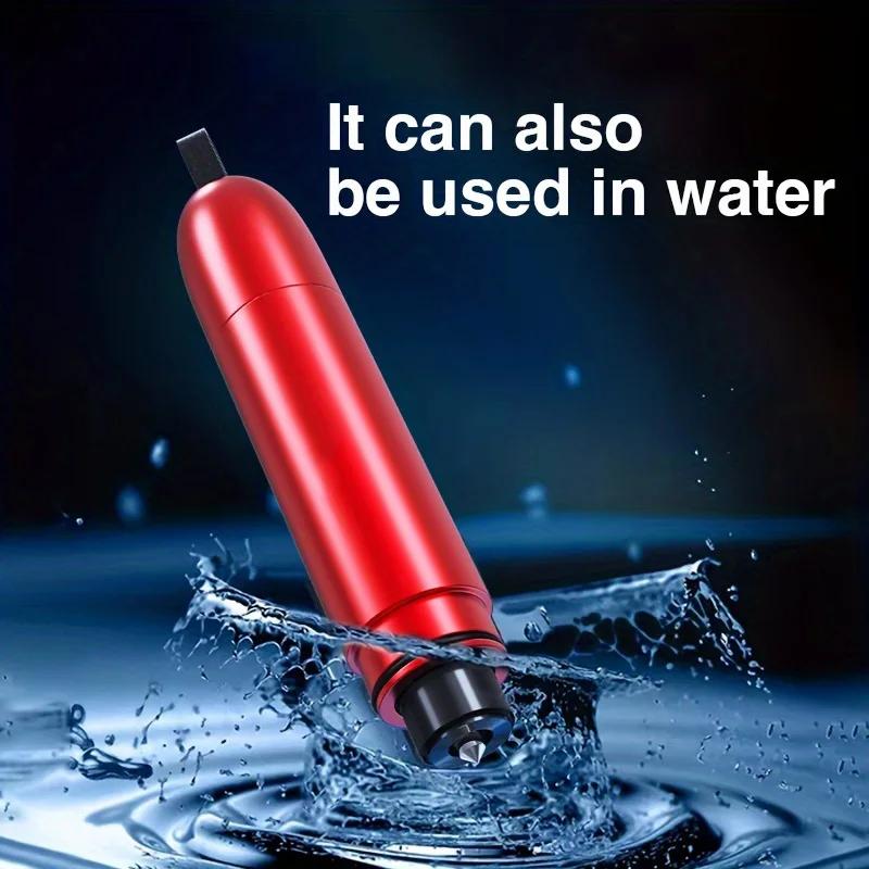 1Pc Car Safety Hammer Auto Emergency Glass Breaker Durable Aluminum Alloy Seat Belt Cutter With Keychain Fit for All Vehicles