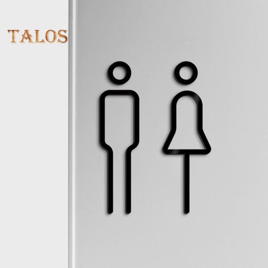 3D Acrylic Bathroom Toilet Sign Toilet Men Women Restroom Door Sign Business Restaurant Office Hotel Washroom Wall Identification Sign