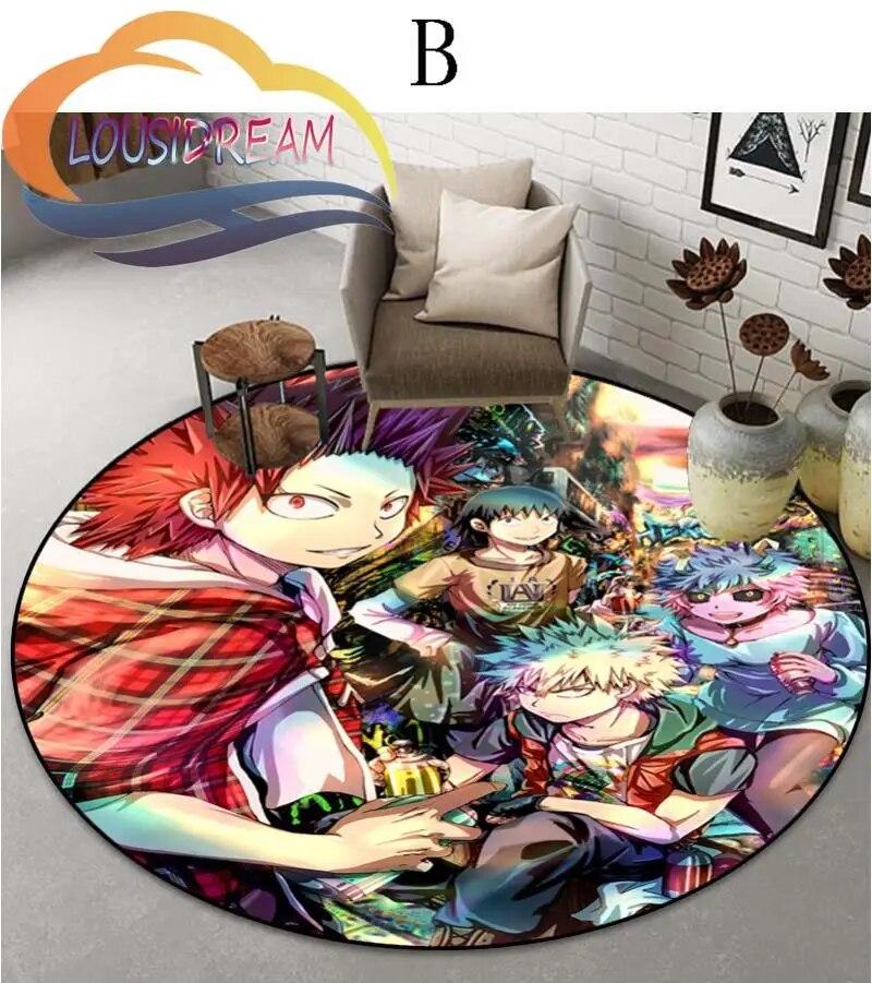 Cartoon My Hero Academia patternCarpet Round Carpet Home Decor Anti-slip  Area Rug {Customize Your Picture}