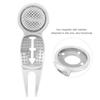 Zinc Alloy Golf Divot Repair Tool Magnet with Marker Line for Training Practicing(silver)