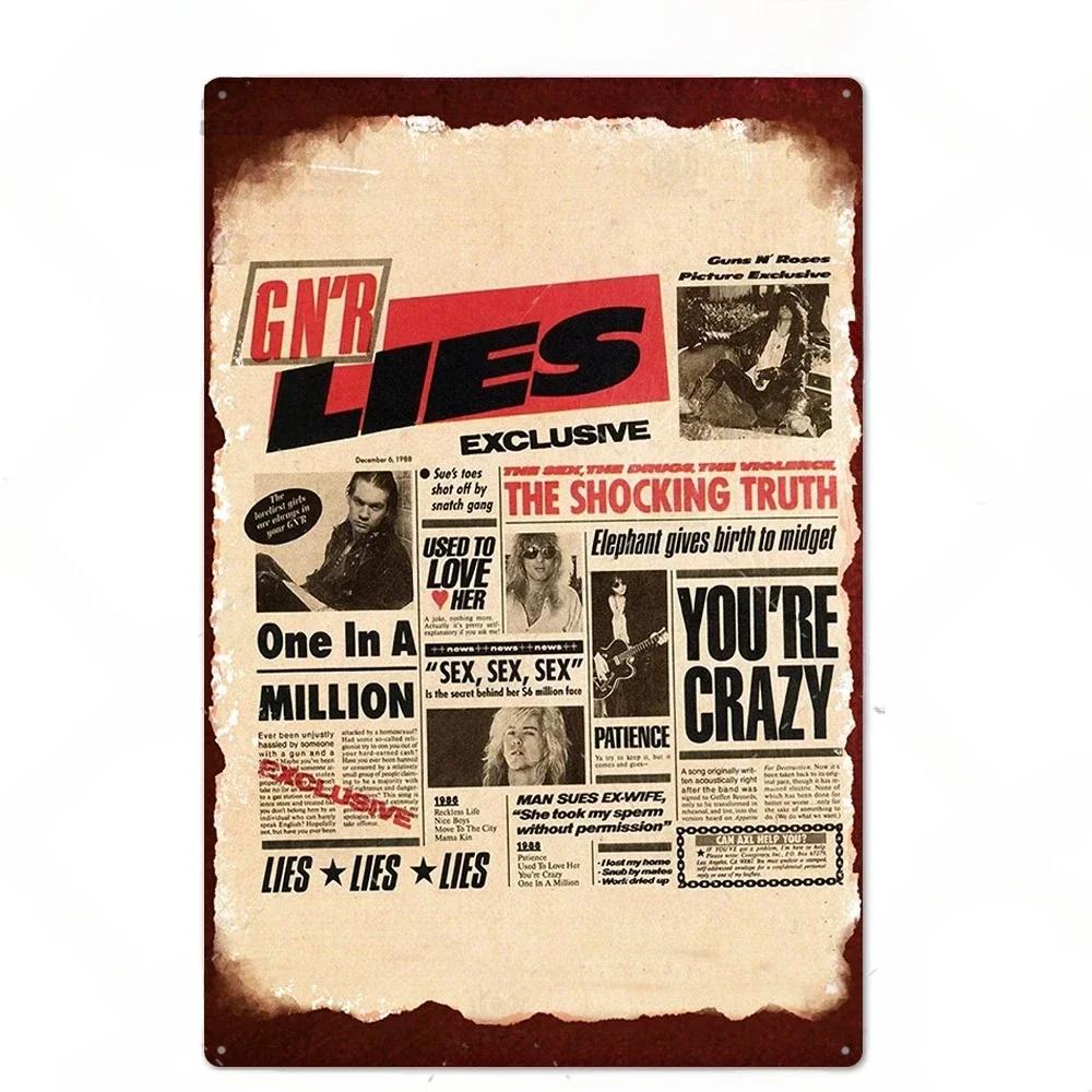 Rock Band Posters Decor Metal Signs Vintage Metal Tin Sign Plaque Metal Wall Plate Bar Club