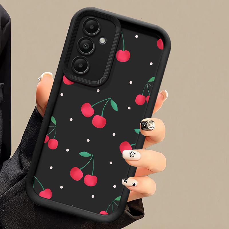 Handyhülle für Samsung Galaxy A55 A52 A33 Hüllen A24 A15 A12 A23 A22 5G A54 A52s A53 A14 funda Abdeckung Cartoon Einfache Kirschfrucht