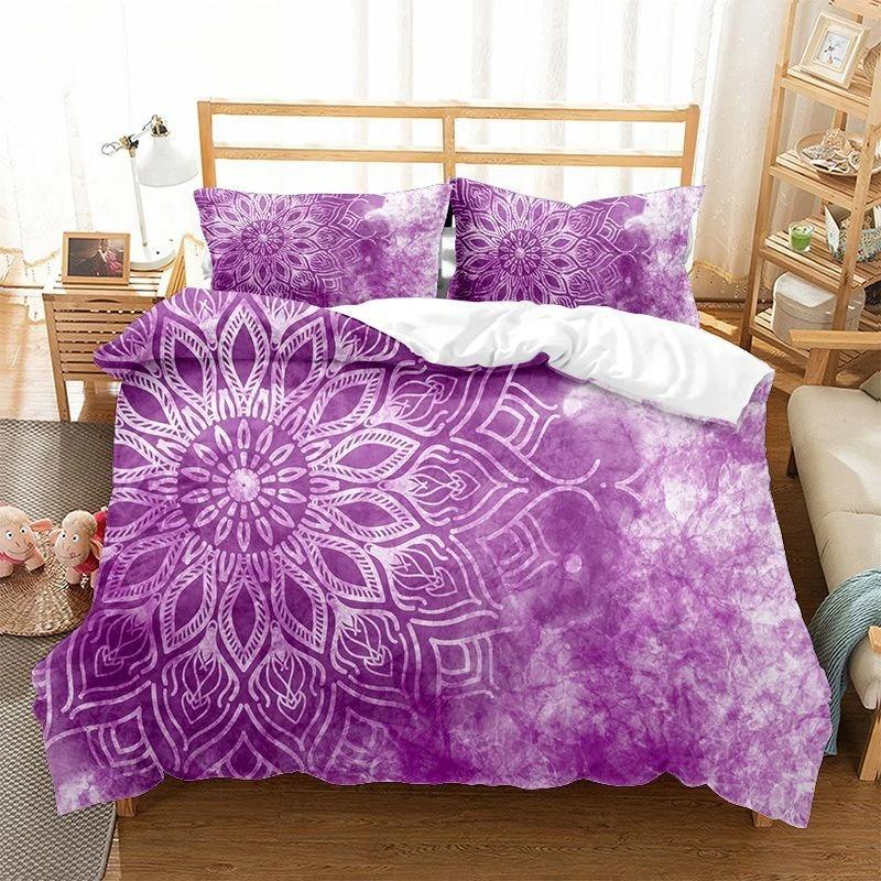 Mandala Flower Duvet Cover Set Bohemian Style Colourful Flowers Comforter Cover King Size For Boys Girls Polyester Bedding Se