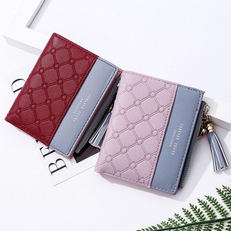 Stylish Women's Cute Embossed Pu Leather Wallet With Tassel Zippers And Coin Pocket