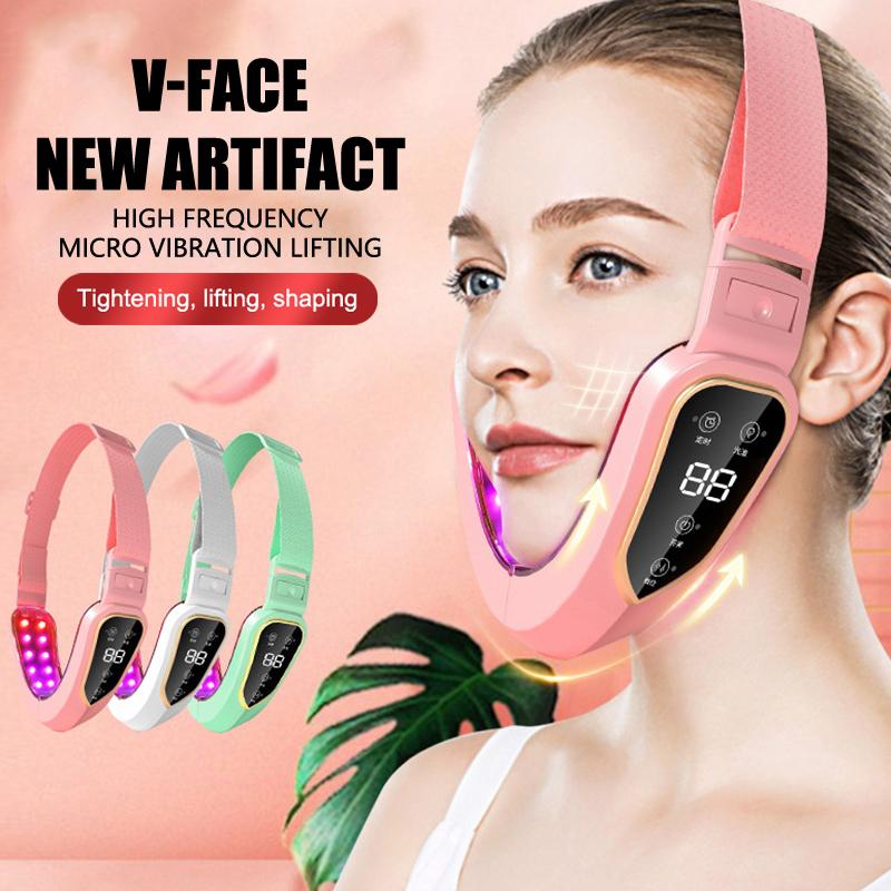 Electric V-Facial Beauty Massager, Adjustable Intensity Facial Massage Device With Lcd Display, Valentines Gift