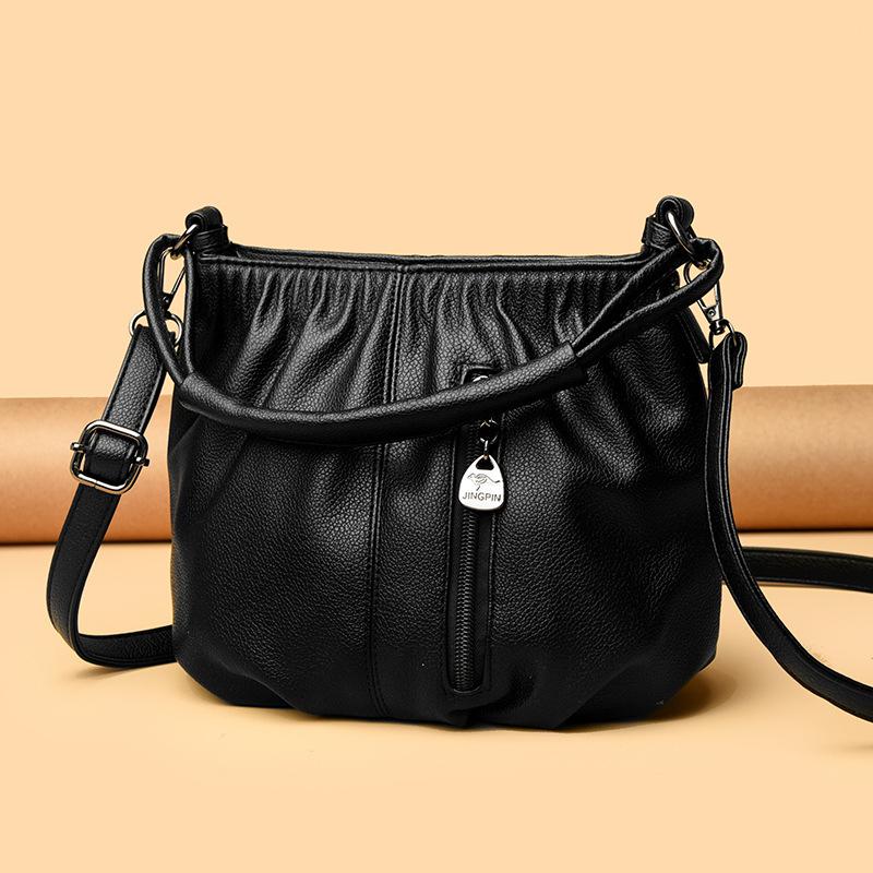 Retro Crossbody Single-shoulder Bag Large Capacity Simple and Fashionable Hand-held Bucket Bag