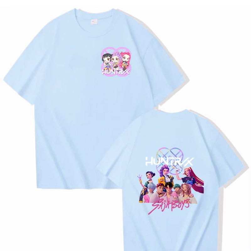 16 Colors Fashion T-shirt Cartoon KPop Demon Hunters Elements Printing Adult Trendy Men's Fashion Casual Plus Size Women's Street Top