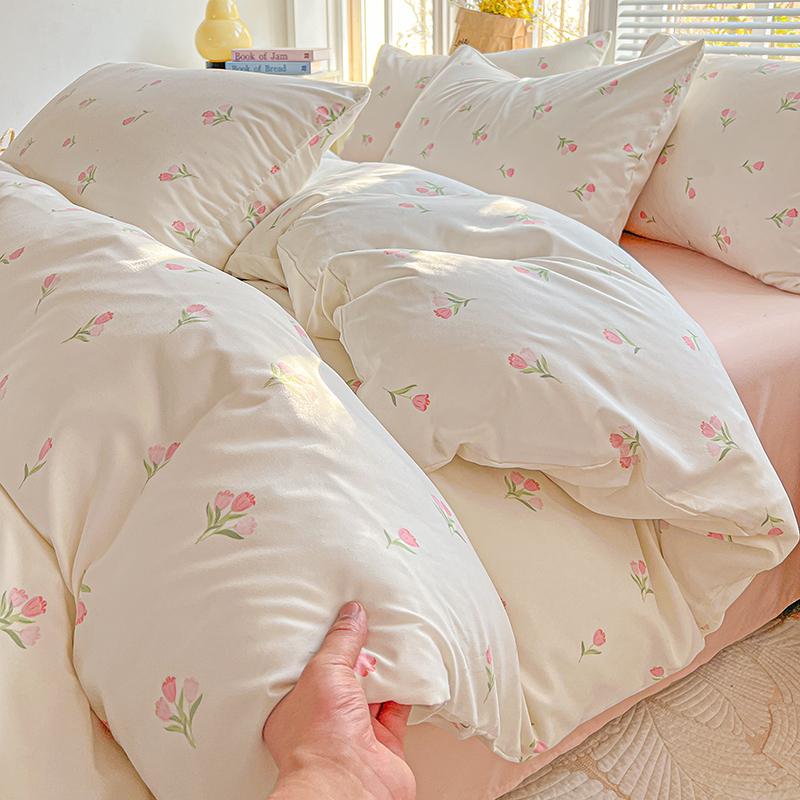 1pc Purple Lavender Printed Duvet Cover Single/Queen/King Size Quilt Cover for Double Bed Flower Housse De Couette220x240cm