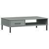 VidaXL Coffee Table with Metal Legs, Side Table with Compartment, Sofa End Table with Drawer Living Room, Industrial, 351037