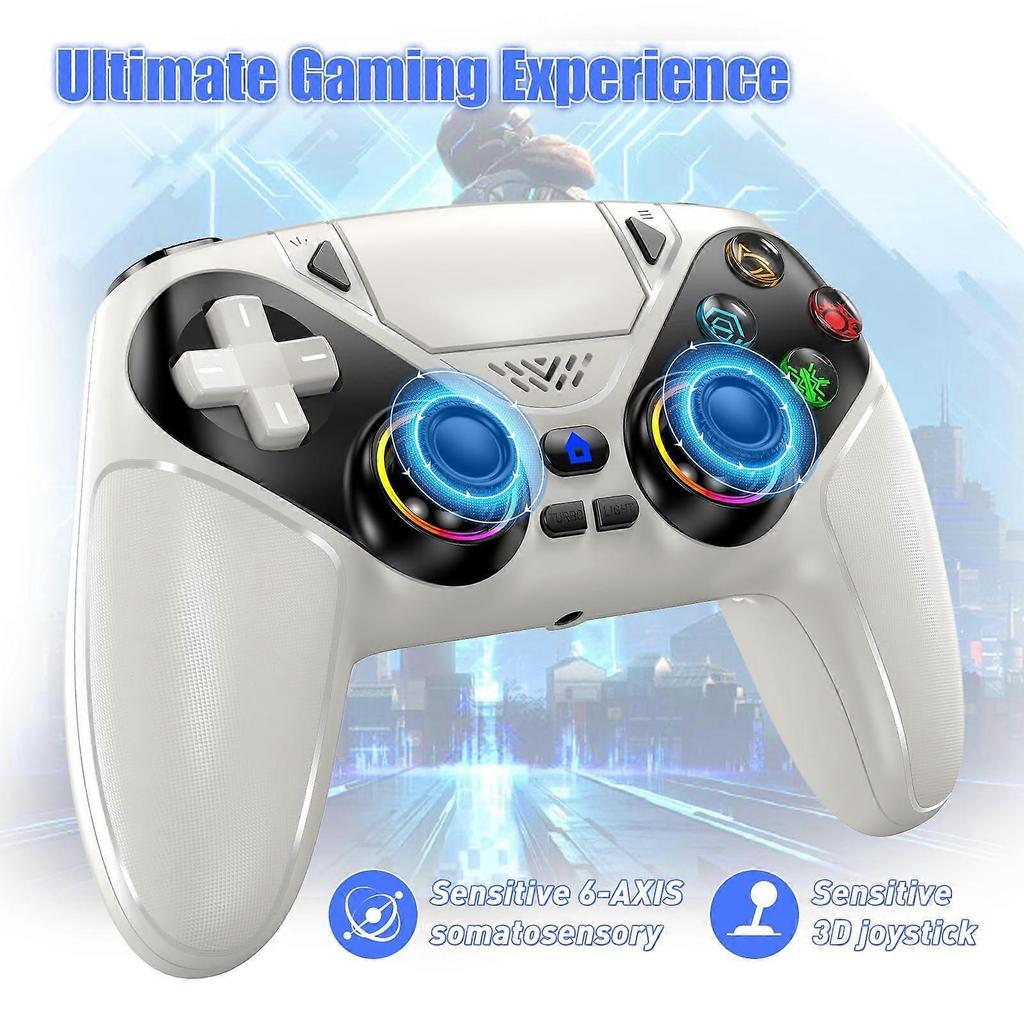 Bezprzewodowy Kontroler z Oświetleniem RGB dla Konsoli PS5/Playstation 5 Pro/Slim/PC z Kontrolerami do Gier i Ha