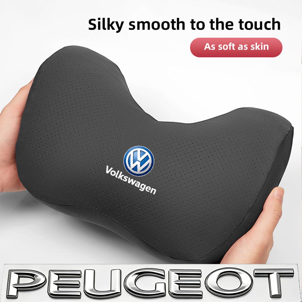 Car Seat Safety Headrest Pad Auto Emblem Neck Pillow For VW Golf T‑Roc Tiguan Polo ID.4 ID.7 Passat T‑Cross Taigo Atlas Beetle