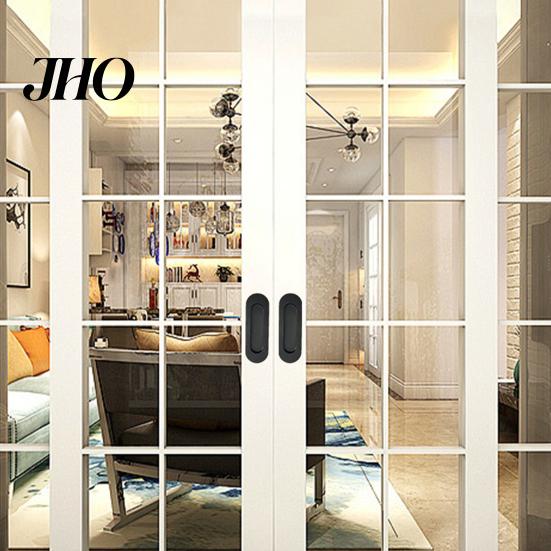 Stick-on Door Handle Self-Stick Oval Sliding Pull Aluminum Alloy Instant Self Adhesive Cabinet Barn Doors Windows Cabinets Hidden Recessed