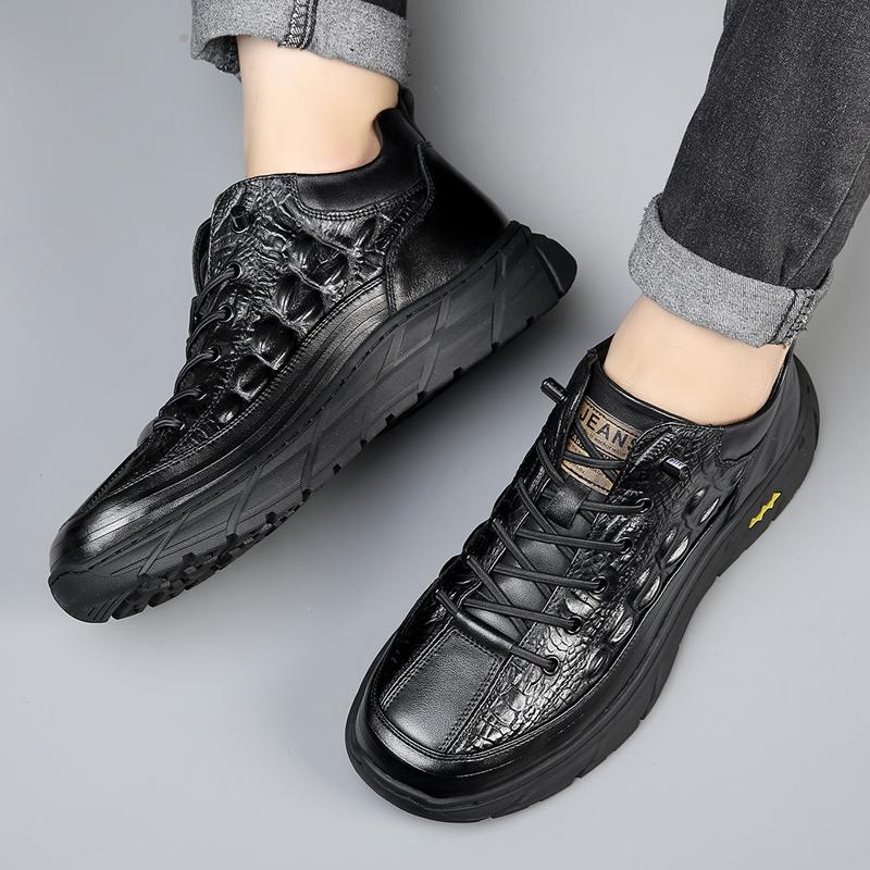 Fashion Fashion Brand Men Shoes Handmade High Quality Genuine Leather Non-Slip Mens Sneakers Lace-up Comfort Business Man Casual Shoes