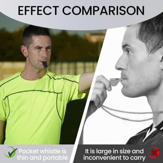 Flat Whistle Plastic Sports Whistles Loud Crisp Sound Pocket Whistle for Coaches Referees Outdoor Emergency Safety Survival Whistle for Kayak Hiking