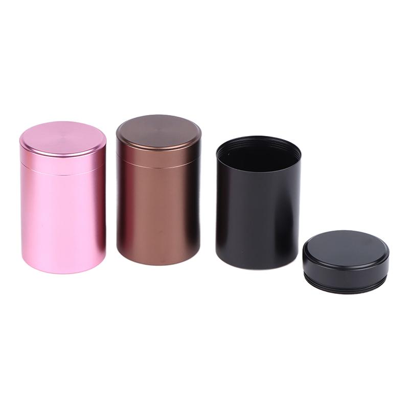 Mini Portable Aluminum Alloy Sealed Jar Travel Moisture-Proof Solid Color Nut Candy Food Storage Container Tea Can