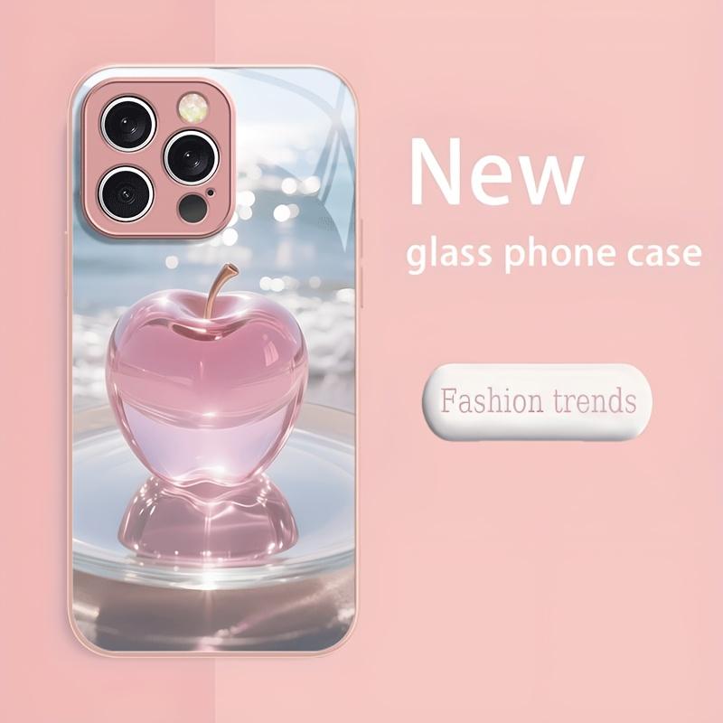 Exquisite Pink crystal apple phone case for iphone 17 pro max cover Built-in glass for iPhone 17 16 15 14 13 12 pm Pro Plus