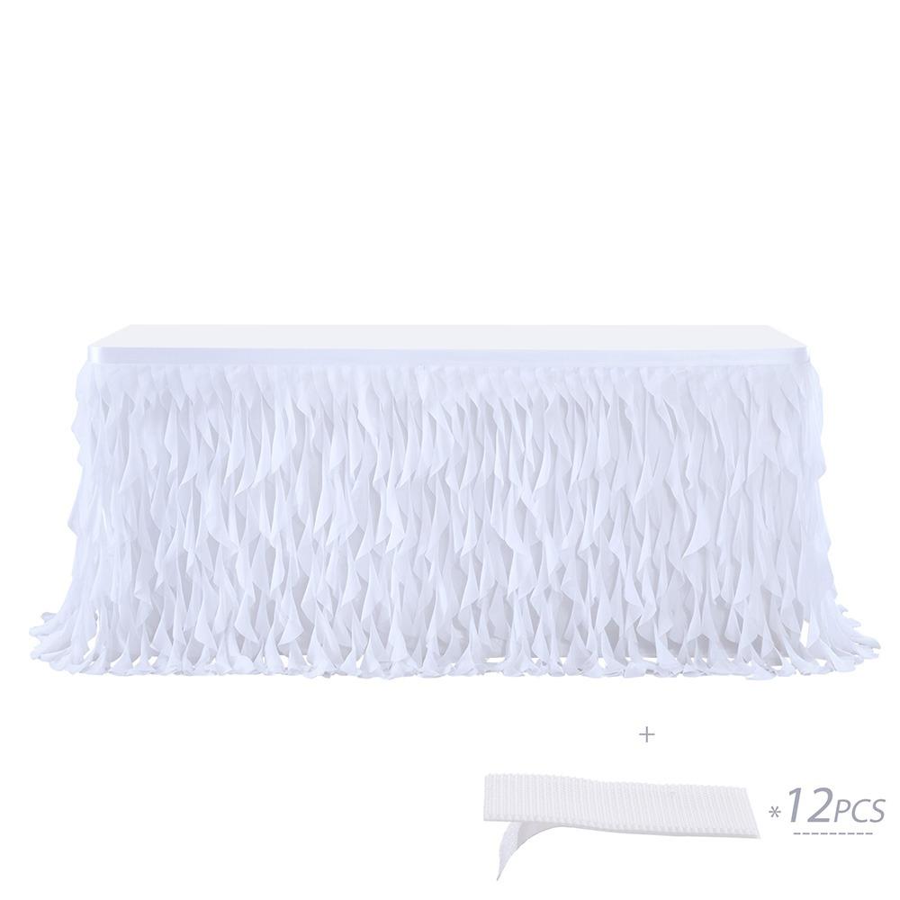 183cm*76cm Ruffle Table Skirt Multicolor Table Skirt Elegant Tulle Table Skirt for Baby Shower