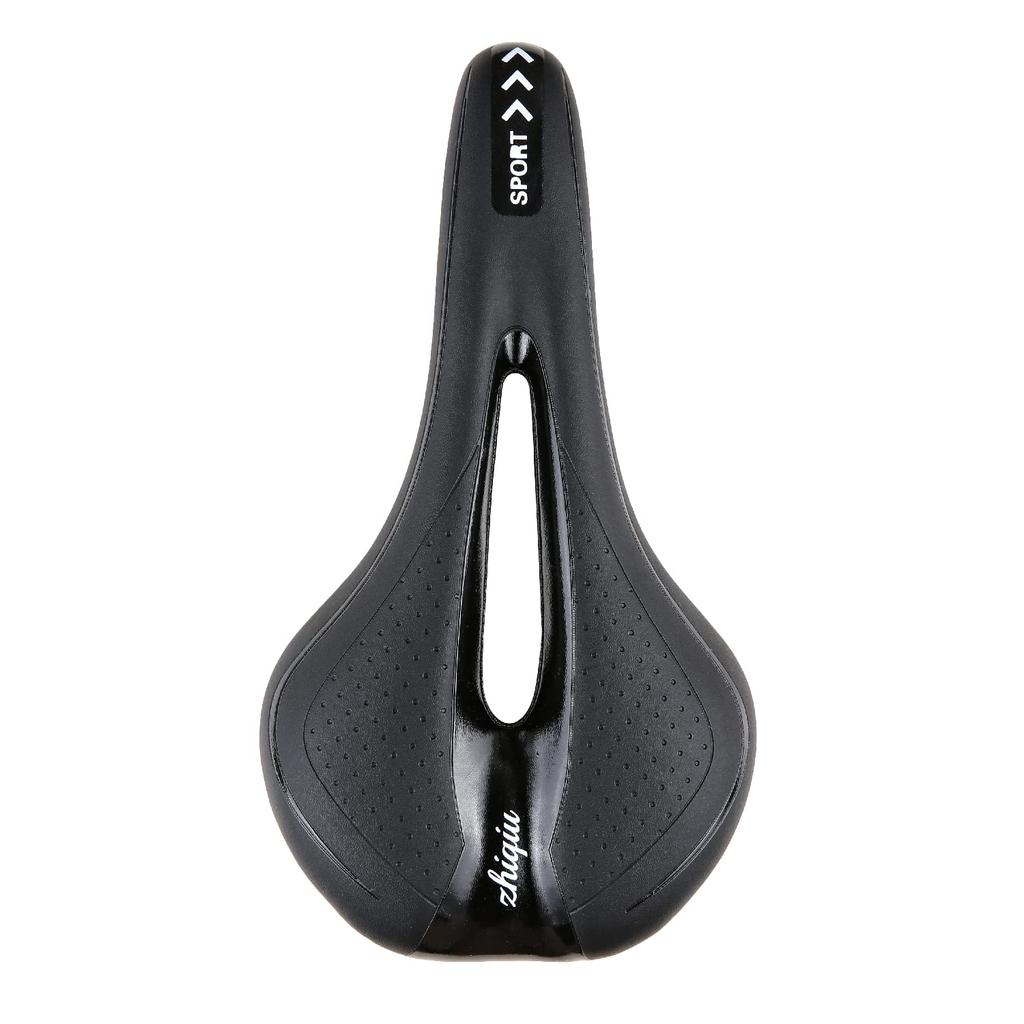 Bicycle Memory Foam Saddle and Thick Soft Road Bike Mountain Bike [Hollow Breathable, Cushion, Type] (Black/Black Hollow)