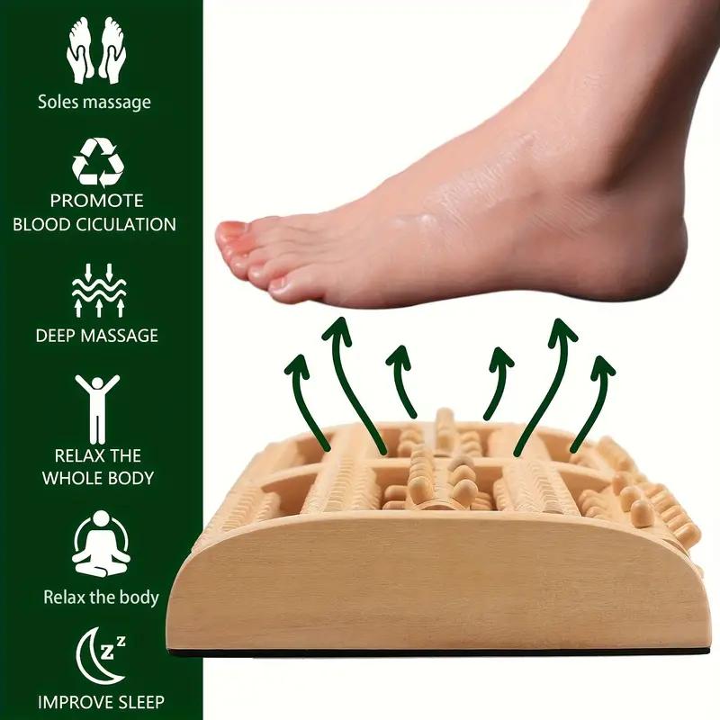 Massage Foot Roller Dual Wooden Stress Relief Roller Acupressure Massage Plantar Relaxation Shiatsu Massage for Foot Leg Back