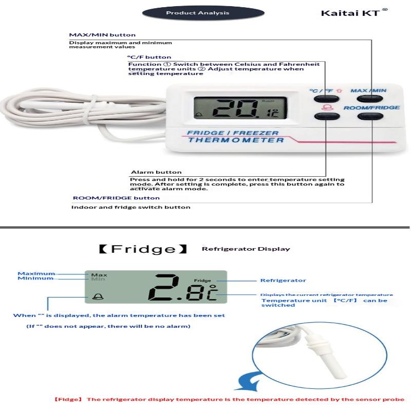 Digital Temperature Gauge for Restaurant Refrigerator Bar Home Use with Instant Reading User Friendly Interface