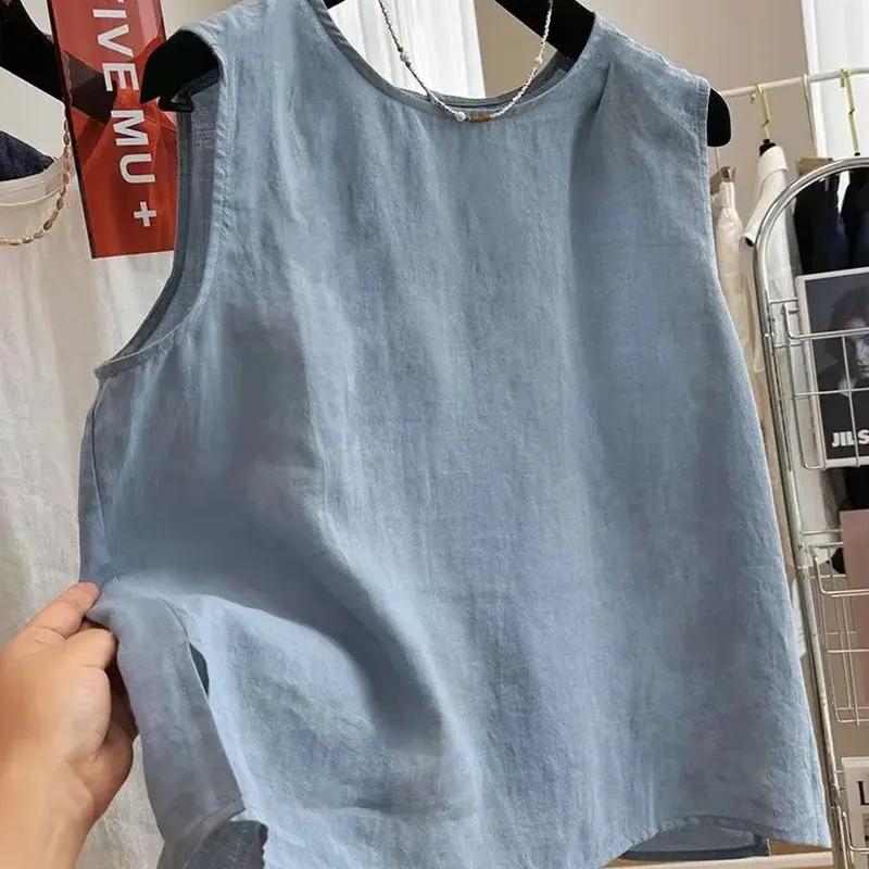 Vest for Women Versatile Sleeveless Lined Vest Casual Retro Loose Sleeveless Blazer Vest Top