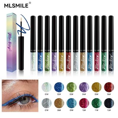 MLSMILE Περλέ Υγρό Eyeliner, Εκρηκτική Πολύχρωμη Γκλίτερ Σκιά Ματιών, Αδιάβροχο Eyeliner που δεν μουτζουρώνει