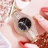 Orologio da Donna Acciaio Cinturino Incrostato di Diamanti Lusso Leggero Lega di Alta Gamma Orologio Impermeabile Quarzo Orologio da Donna