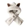 Winter little fox ears plush hat women's scarf integrated warm one piece plush thickened scarf cold two