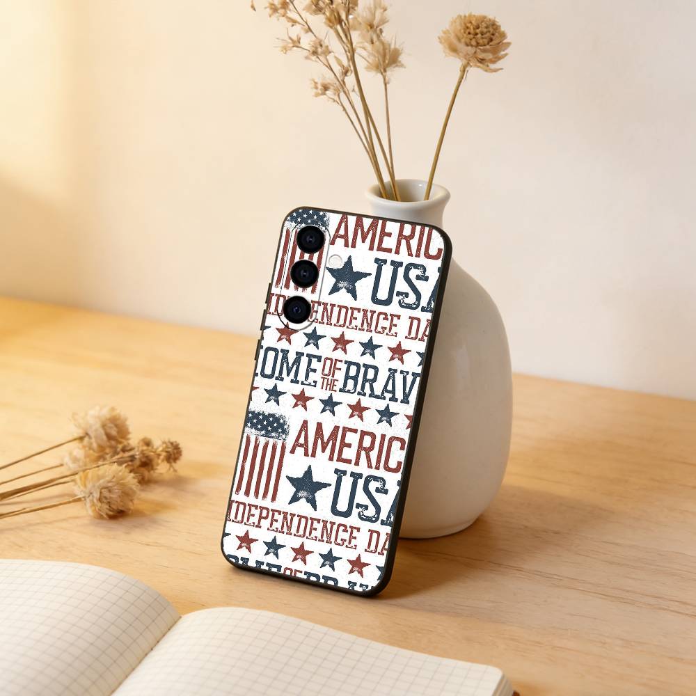 

The Culture of the American Flag Phone Case For Samsung Galaxy A73,A72,A71,A70,A53,A52,A51,Others Soft Black Cover Samsung a71 4g