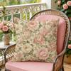 Woven Flower Textile Cushion Cover Silky Short Plush Invisible Zipper Dustproof Sofa Pillow Case For Home Decor