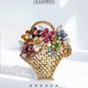 Stylish Crystal Flower Flower Basket Brooches Vintage Brooches Pin Elegant Coat Jewelry Coat Decoration