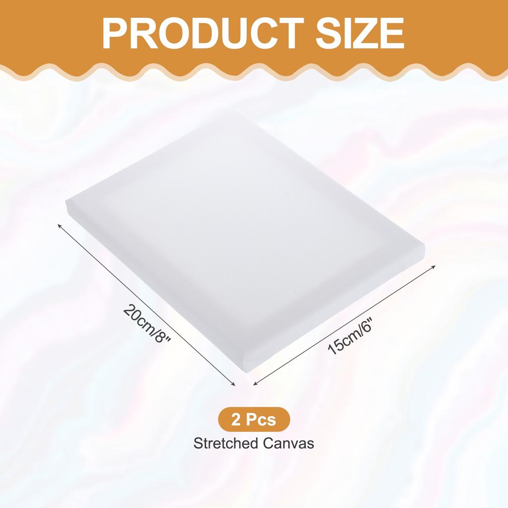 8Pcs White Stretched Canvas for Painting 10cm-30cm Blank Artist Boards Profile Cotton Canvas Panels for Beginners Professionals