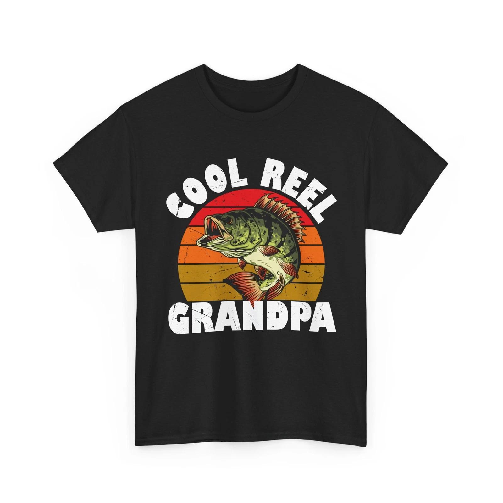 Fisherman Grandpa T shirt, Cool Reel Grandpa Fishing Lovers Men Shirt 2XL