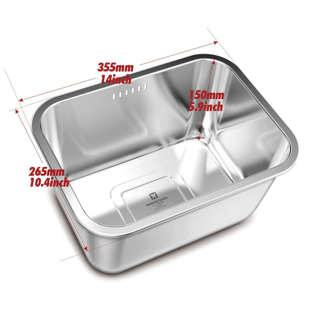 Portable Stainless Steel Dishwashing Bowl 10L | Multipurpose Kitchen Basket | Vegetable Washing & Draining | Camping, Car Camping, Home Use (1655)