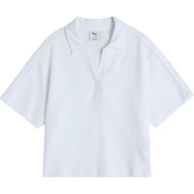 Sports Lifestyle Series American V-Neck Short Sleeve Polo Shirt Women Tops Tropical-Lake-Blue 682156-22