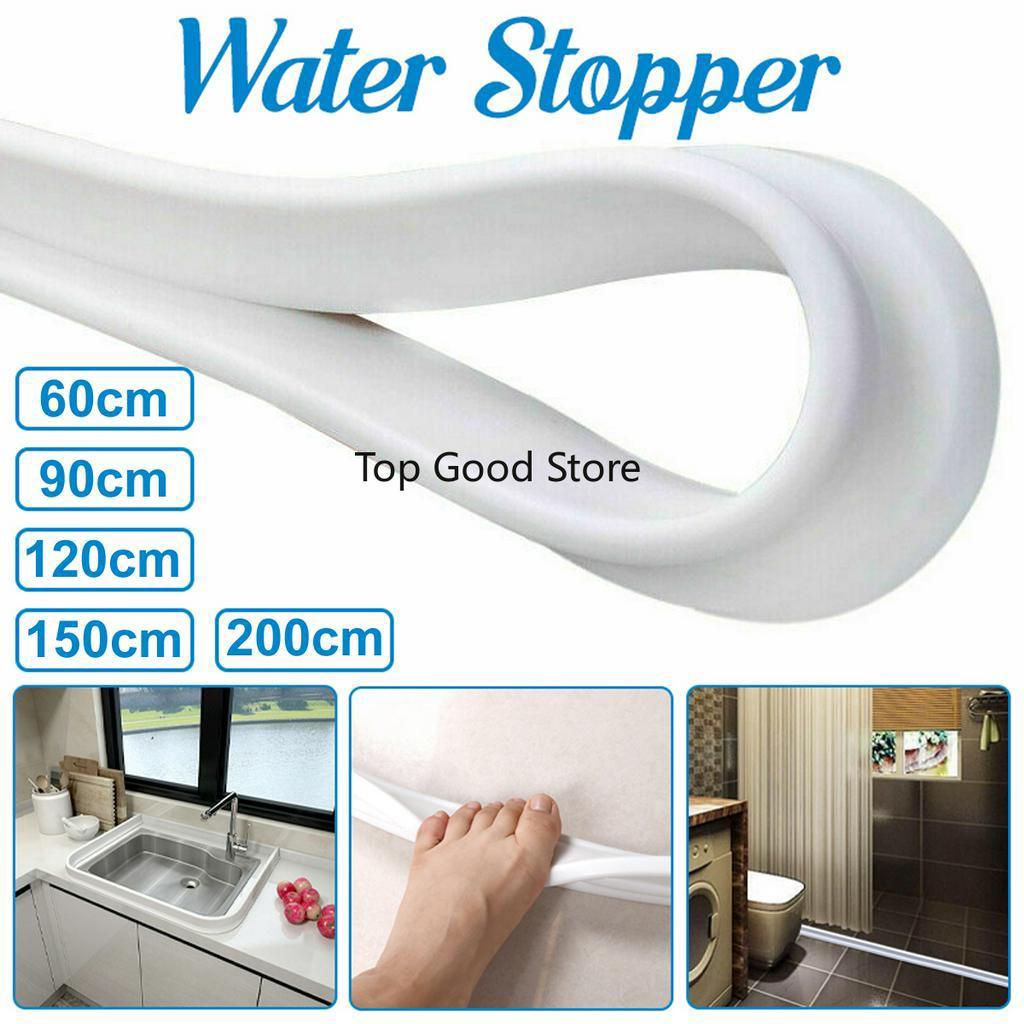 Antiscivolo 5 Misure Bianco Bagno Tappo Acqua Barriera Allagamento Doccia Diga Gomma Blocco Acqua Silicone Separazione Bagnato e Asciutto Pieghevole