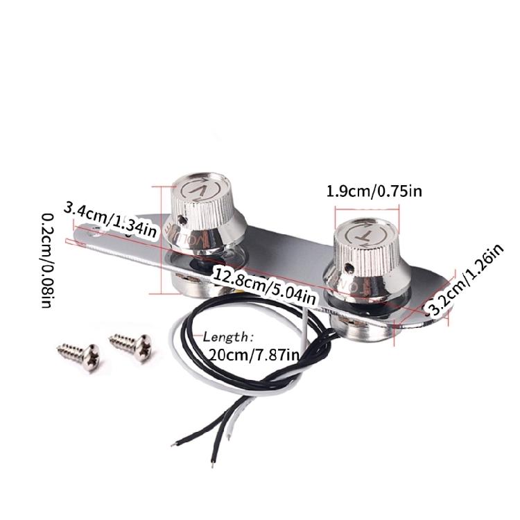 Wire Loaded Prewired Guitar Switches Control Plate Electric Guitar Wire Loaded Control Plate with 2 Way Switches