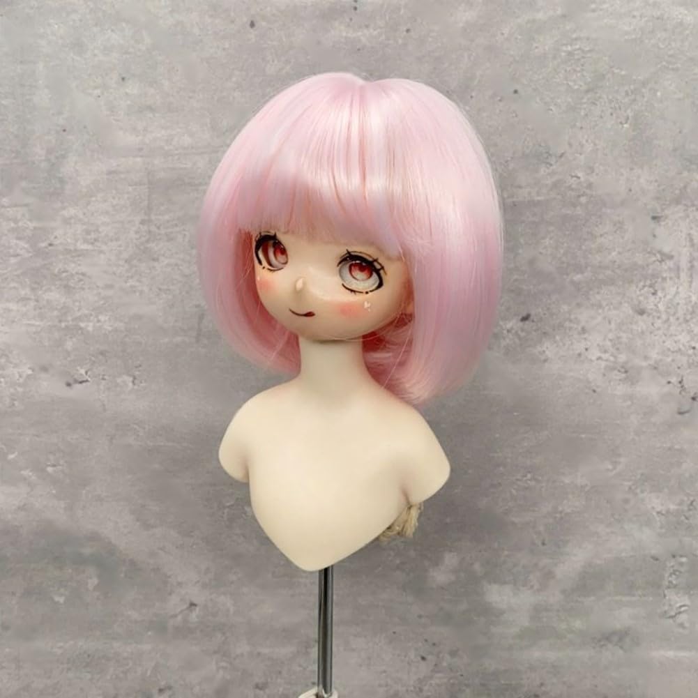 Doll Wig for and and Straight Heat Resistant Handmade DIY Doll Making Hair Accessories 1/3 1/6 BJD/SD Dolls, Curly, Long, Hair, (180°C), (H, 1/6)