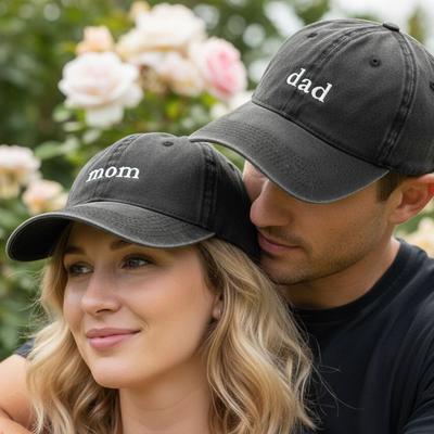 Fashion Dad Mom Embroidery Baseball Cap Washed Cotton Adjustable Couple Cap Sunscreen Hats For Man Women