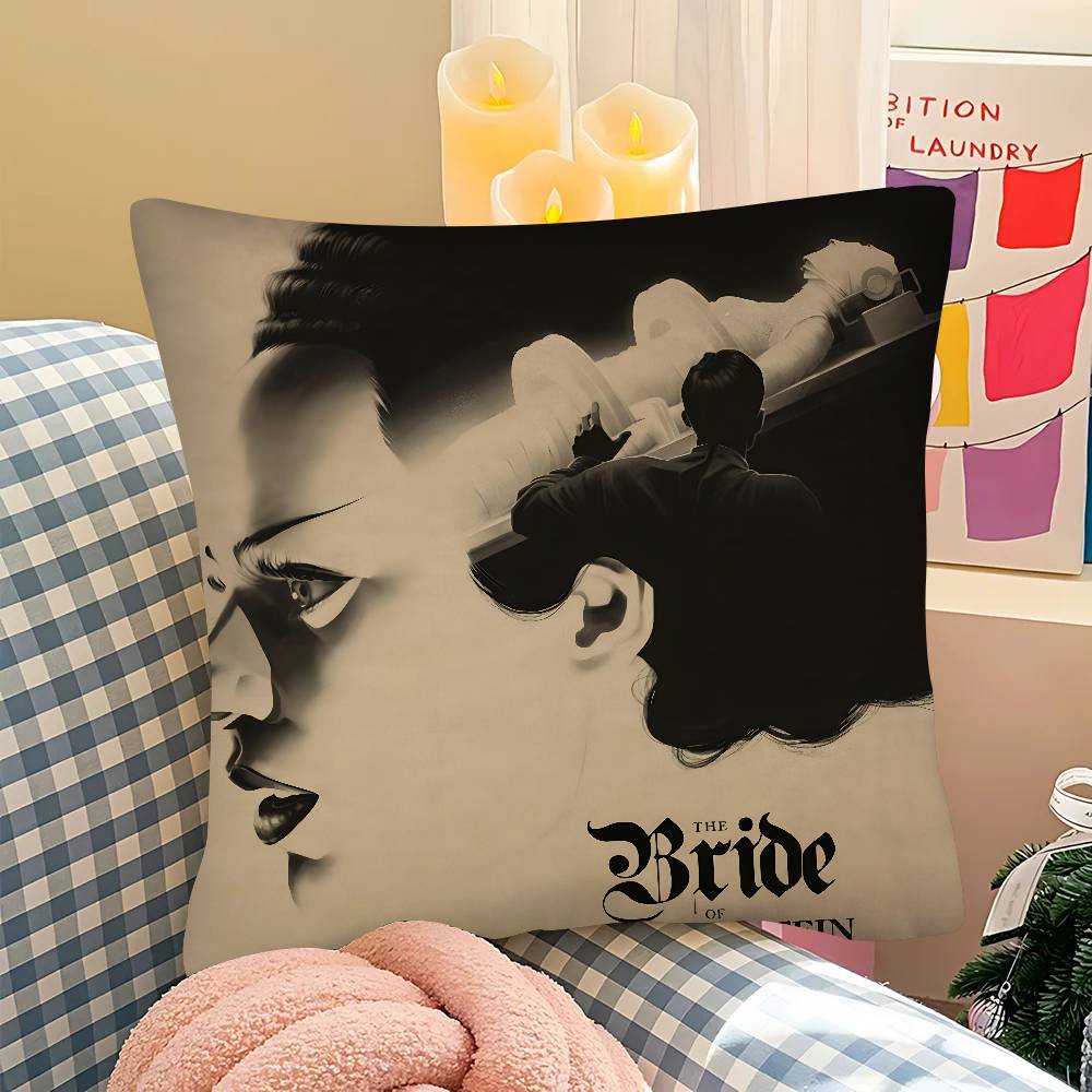 Horror Frankenstein Monsters Movie Character  Pillow Case Square Pillow Bedroom Sofa Leisure Car Living Room Home Decoration
