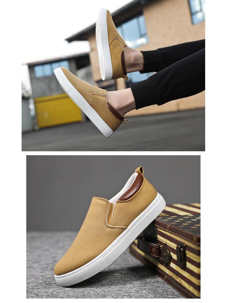 2024 Plus Size Men's Korean Slip-On Canvas Shoes - Old Beijing Style