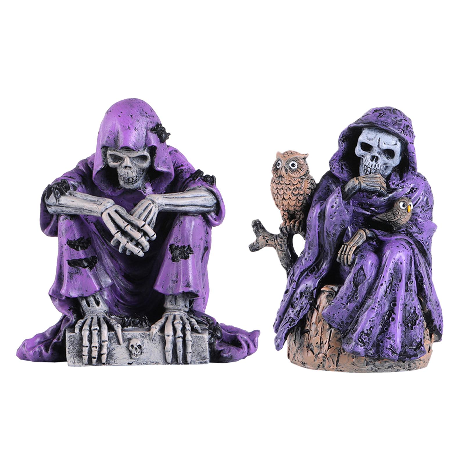 

Halloween Skeleton Decoration Purple Cape Easy to Use Practical Skeleton Statue Ornament for Home Party Indoor Outdoor Table 11.4cmx4.7cm