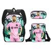 Modern Miami Messi Backpack Set With Breathable Polyester And Lightweight Design For School Use