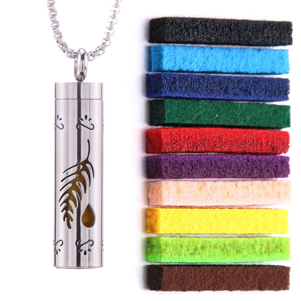 New Aromatherapy Jewelry Necklaces Essential Oil Diffuser Necklace Stainless Steel Open Locket Aroma Scent Perfume Necklace