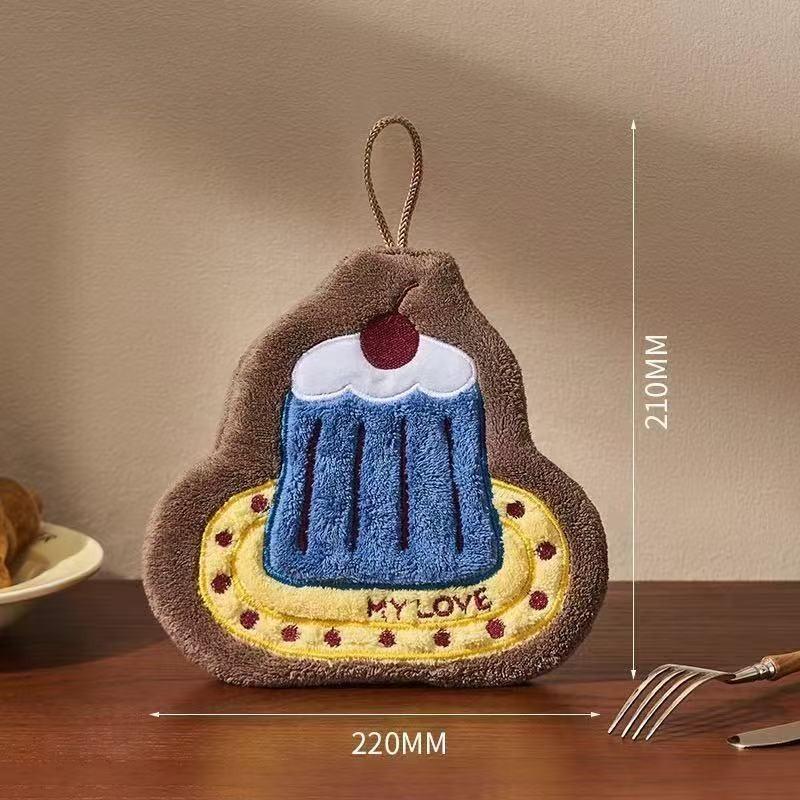 Super Soft Hand Towel Thickened Coral Fleece Washing Hands Cloth Kitchen Bathroom Use Cute Handkerchief Rag Water Absorbing
