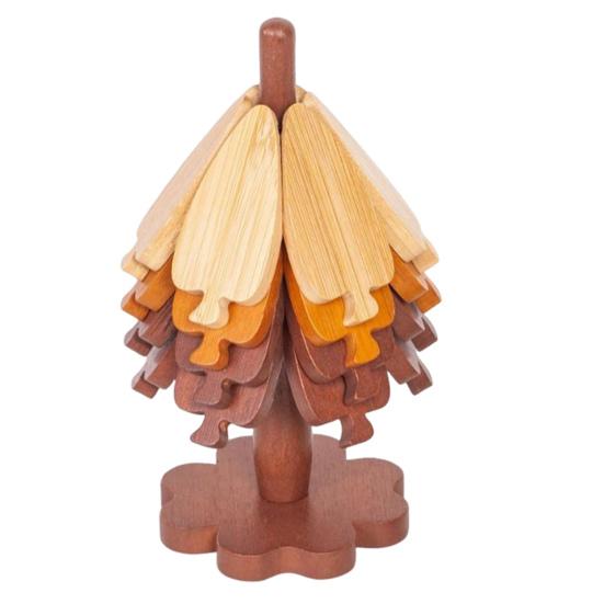 Tree-Shaped Coasters Wooden Trivet Mat Heat Resistant Coaster Multifunctional Pot Holder Kitchen Festive Ornament