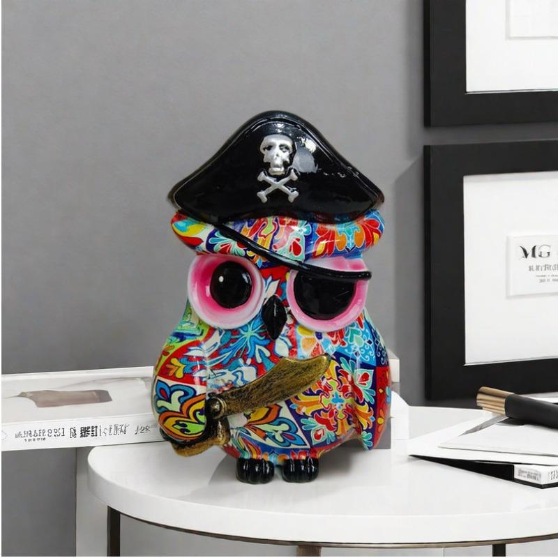 Nowy Produkt Kreatywne Ozdoby Pirackiej Sowy Nowoczesne Proste Dekoracje do Biura Gabinetu Rzemiosło z Żywicy