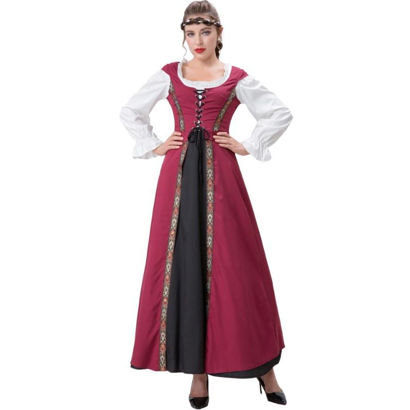 Średniowieczna retro talia talia sukienka pałacowa kostium sukienka halloween kostium sceniczny